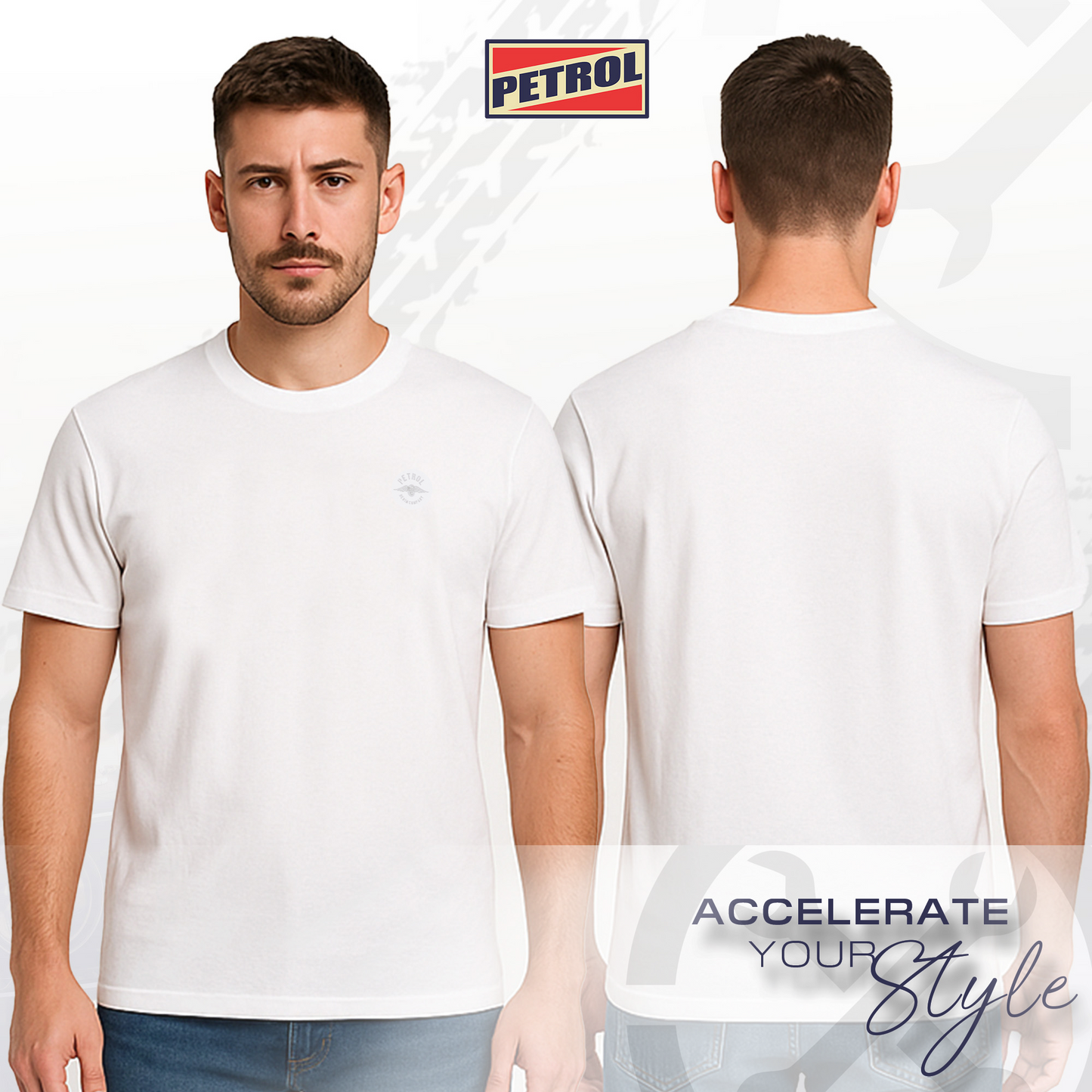 Petrol Men's Basic Tees Slim Fitting 193077-U (White)