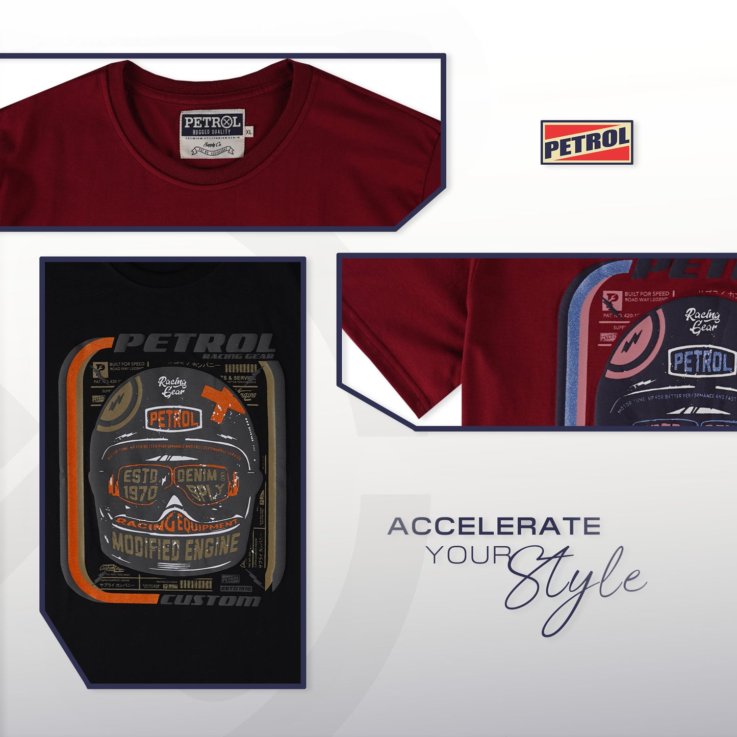 Petrol Men's Basic Tees Slim Fitting 185949-U (Black)