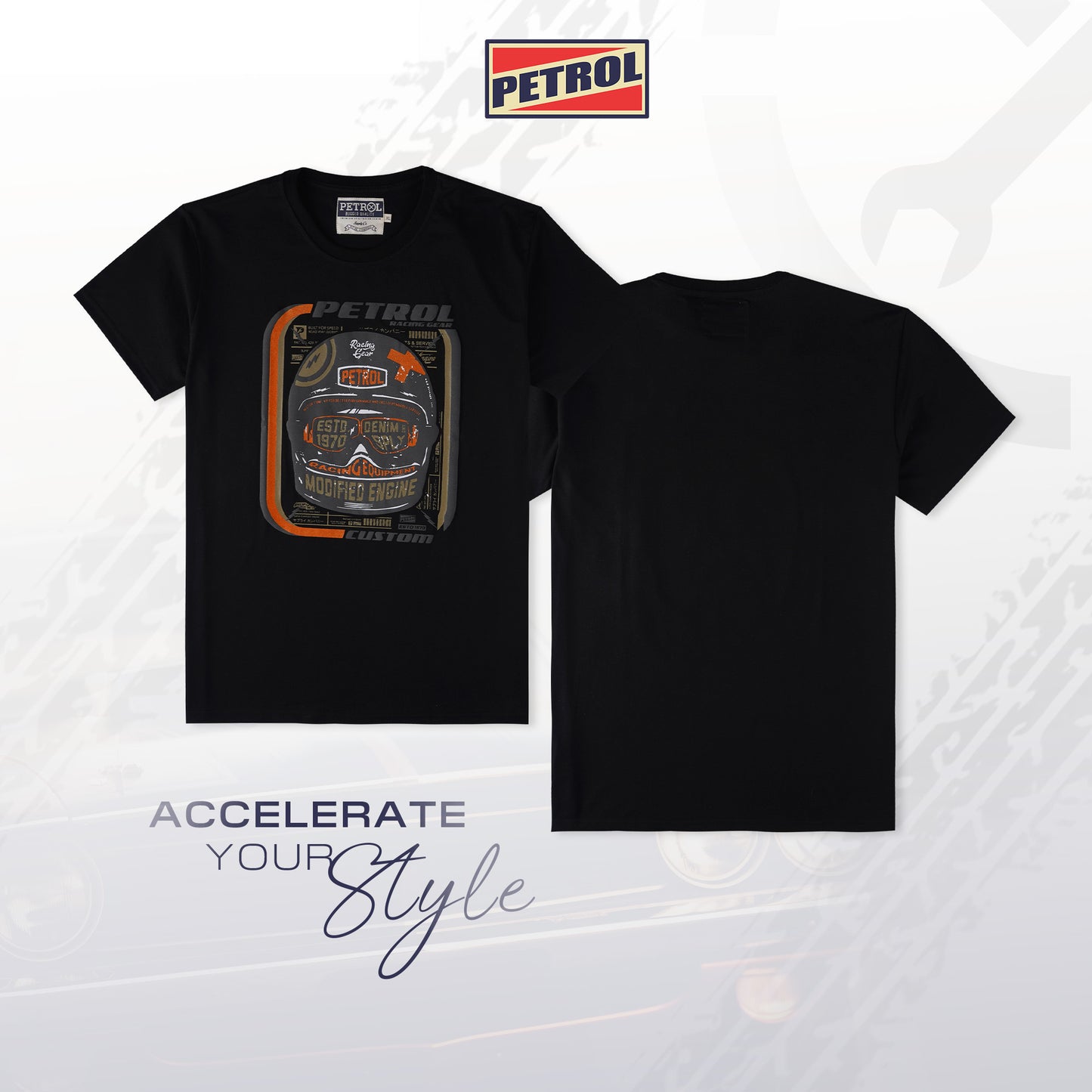 Petrol Men's Basic Tees Slim Fitting 185949-U (Black)