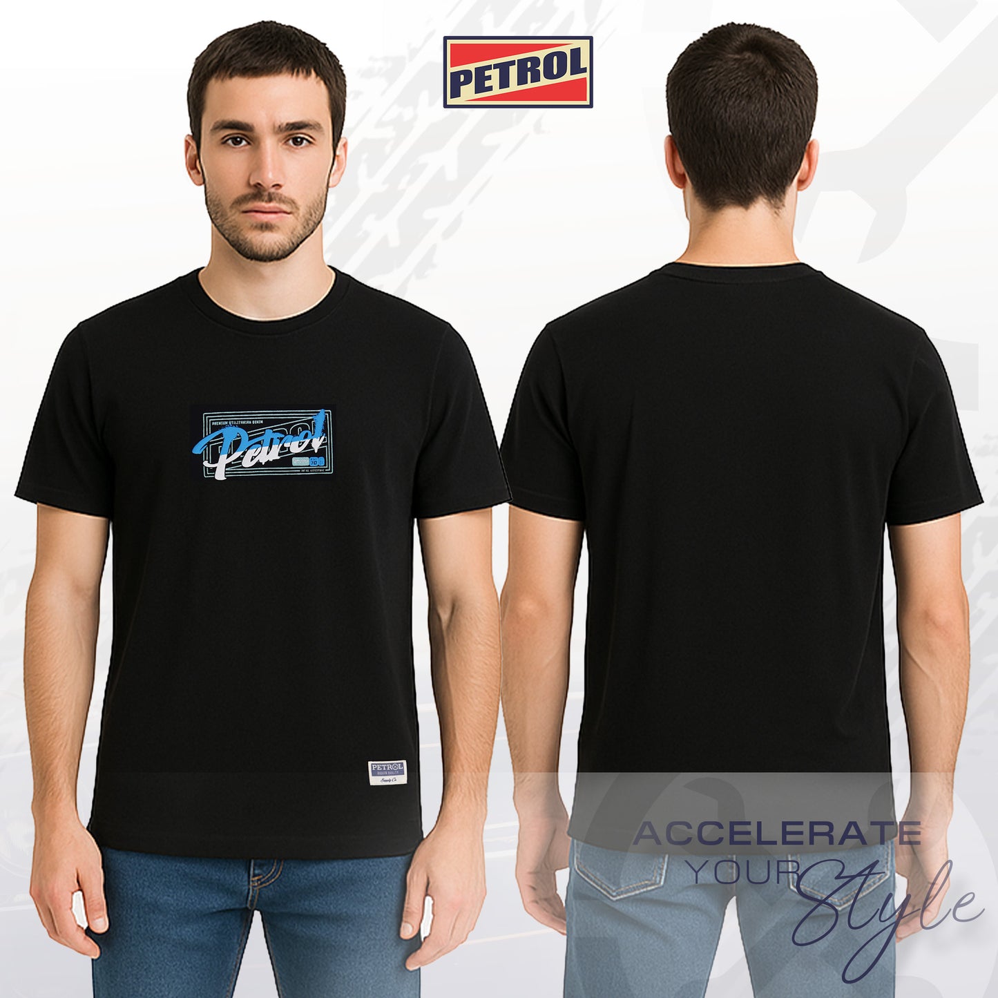 Petrol Men's Basic Tees Slim Fitting 185686-U (Black)