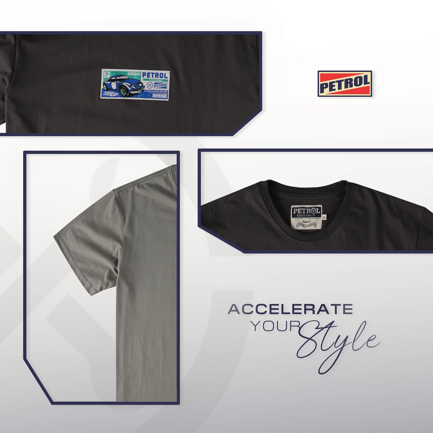 Petrol Men's Basic Tees Slim Fitting 189579-U (Rock Ridge)