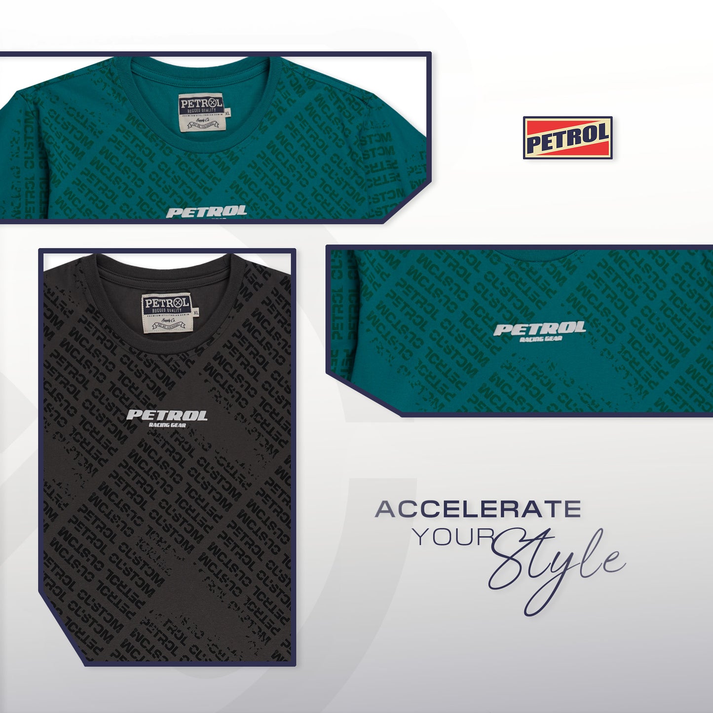 Petrol Men's Basic Tees Slim Fitting 185974-U (Charcoal)