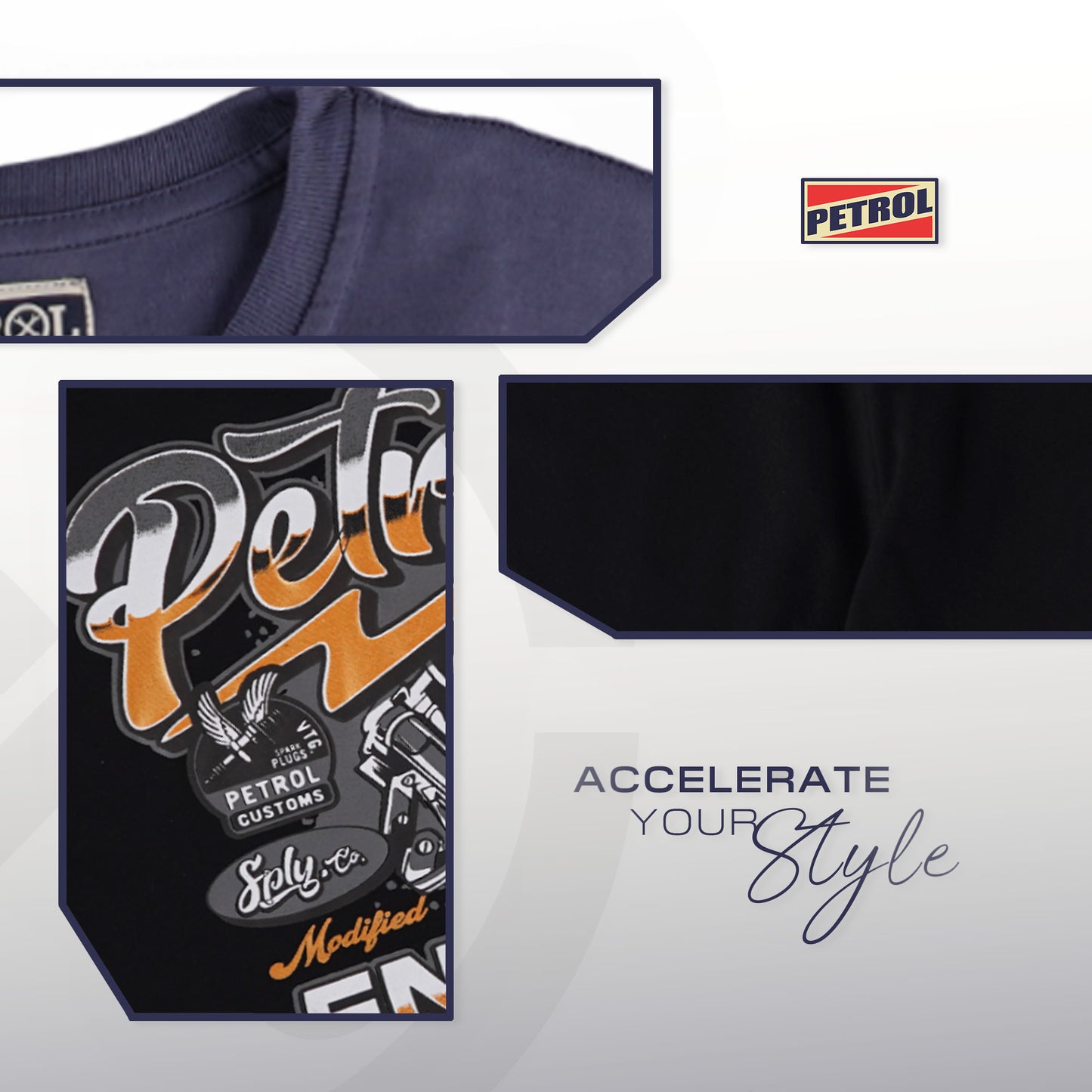 Petrol Men's Basic Tees Slim Fitting 191734-U (Blue Stone)