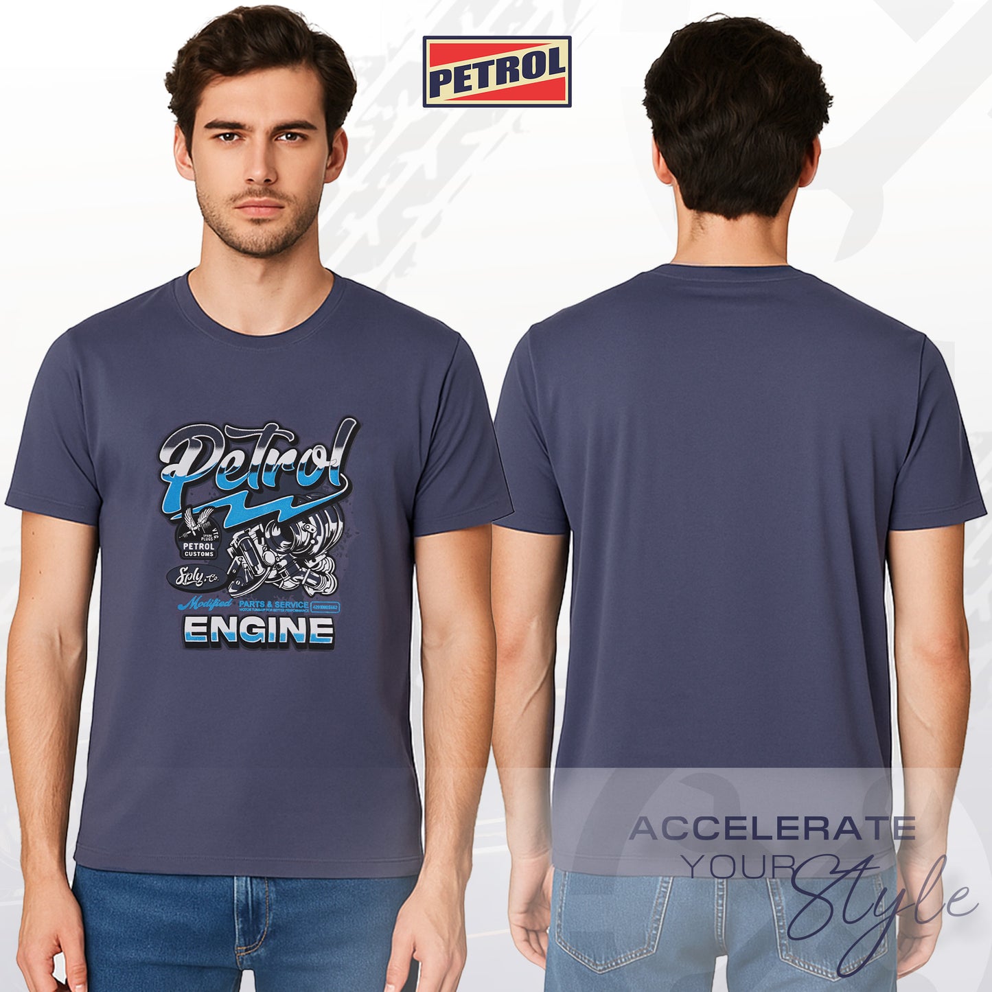 Petrol Men's Basic Tees Slim Fitting 191734-U (Blue Stone)