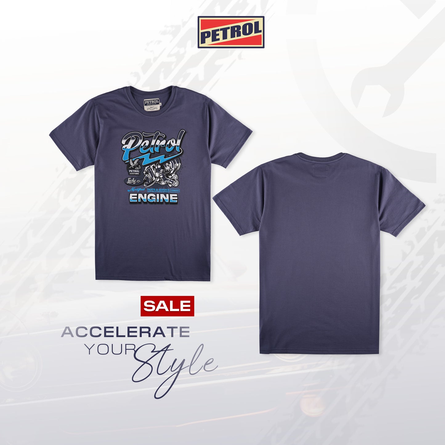 Petrol Men's Basic Tees Slim Fitting 191734-U (Blue Stone)