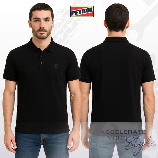 Petrol Men's Basic Collared Slim Fitting 177837-U (Black)