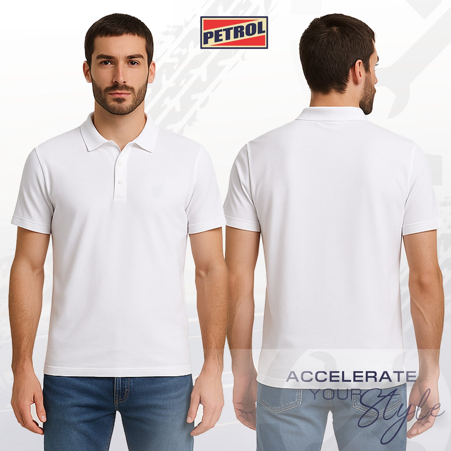 Petrol Men's Basic Collared Slim Fitting 177837-U (White)