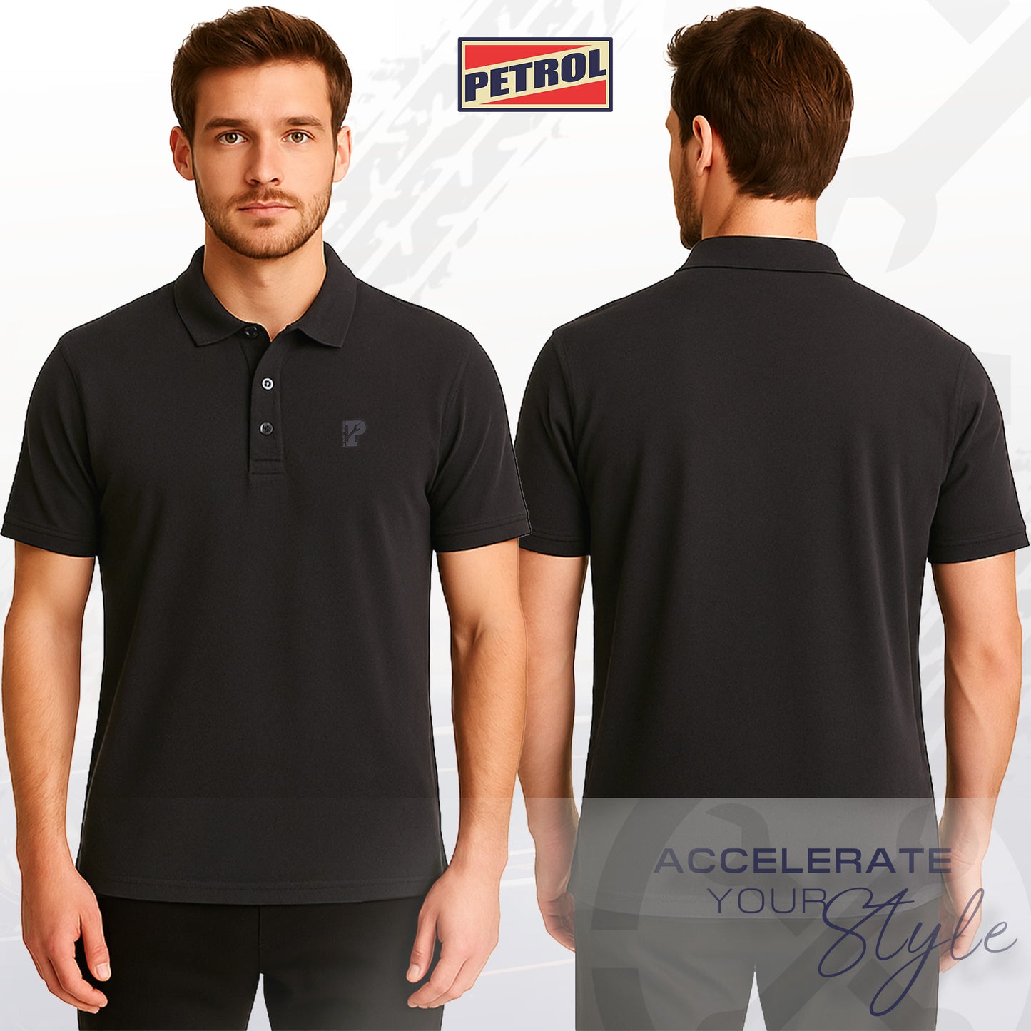 Petrol Men's Basic Collared Slim Fitting 177910-U (Charcoal)