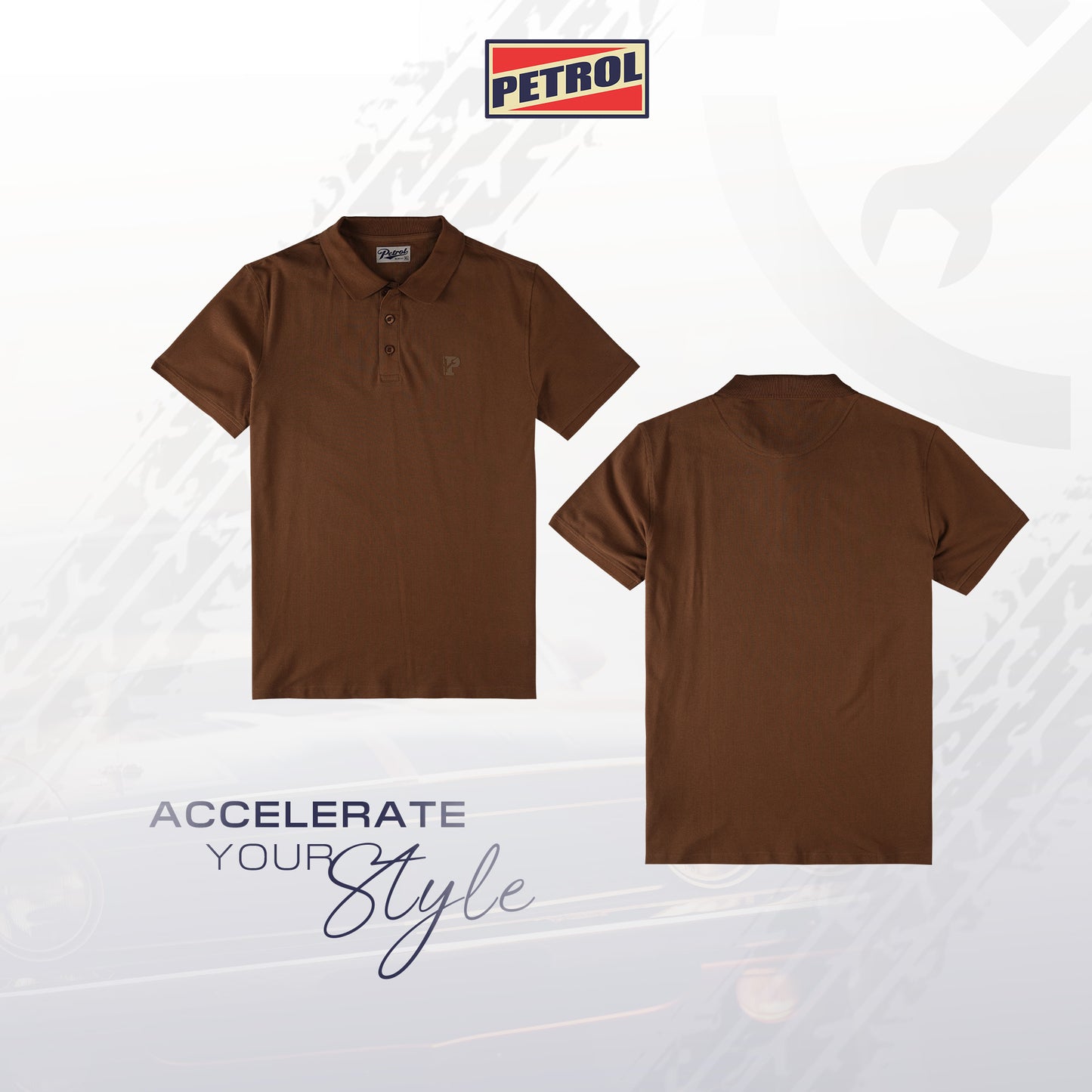 Petrol Men's Basic Collared Slim Fitting 177910-U (Khaki)