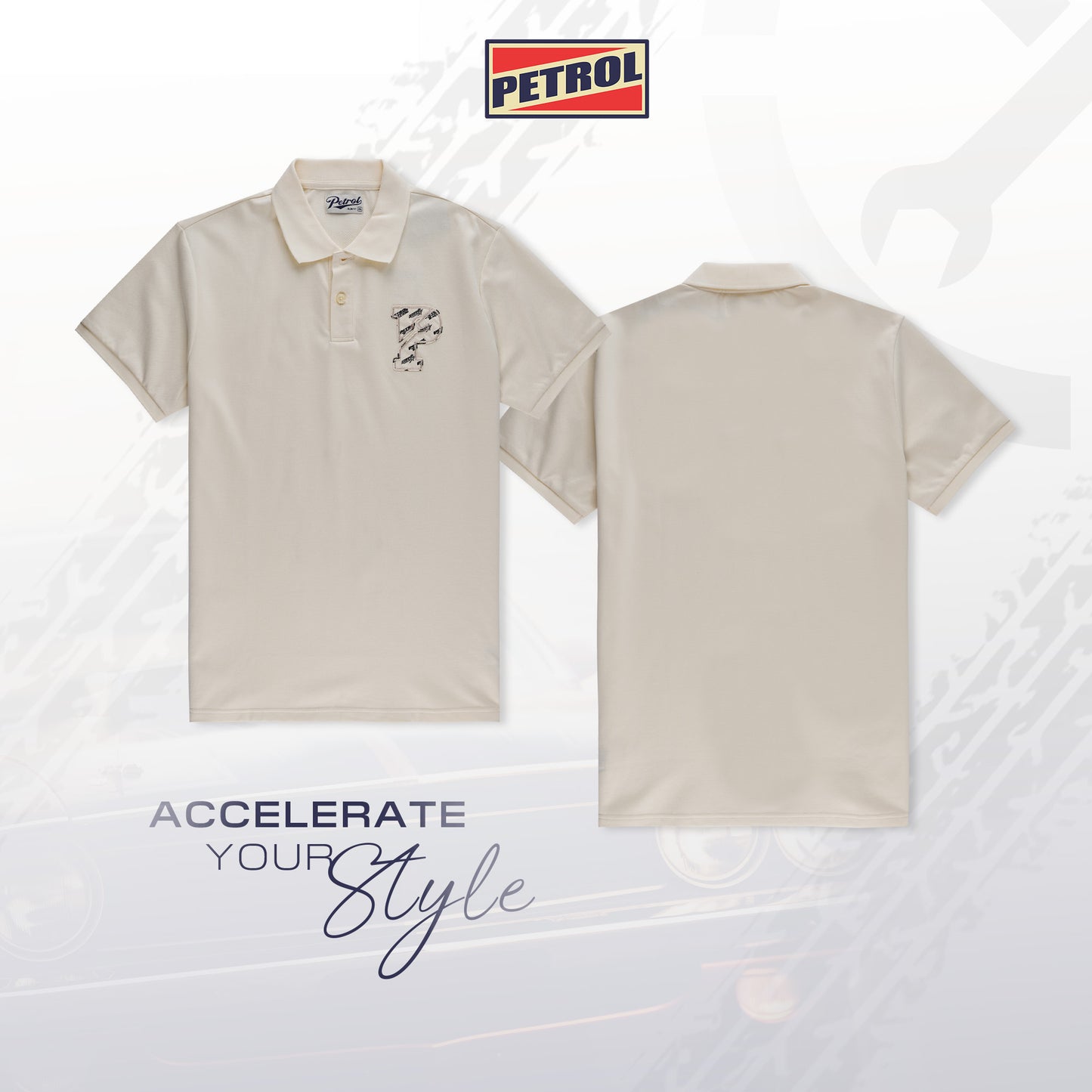 Petrol Men's Basic Collared Slim Fitting 184415 (Beige)