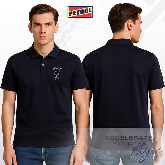 Petrol Men's Basic Collared Slim Fitting 184415 (Navy)