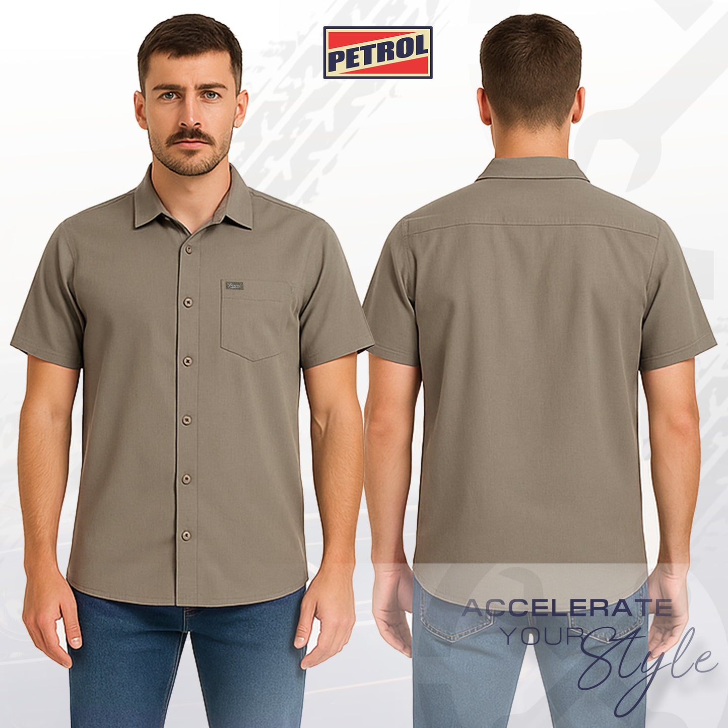 Petrol Men's Basic Woven Slim Fitting 169093 (Rock Ridge)