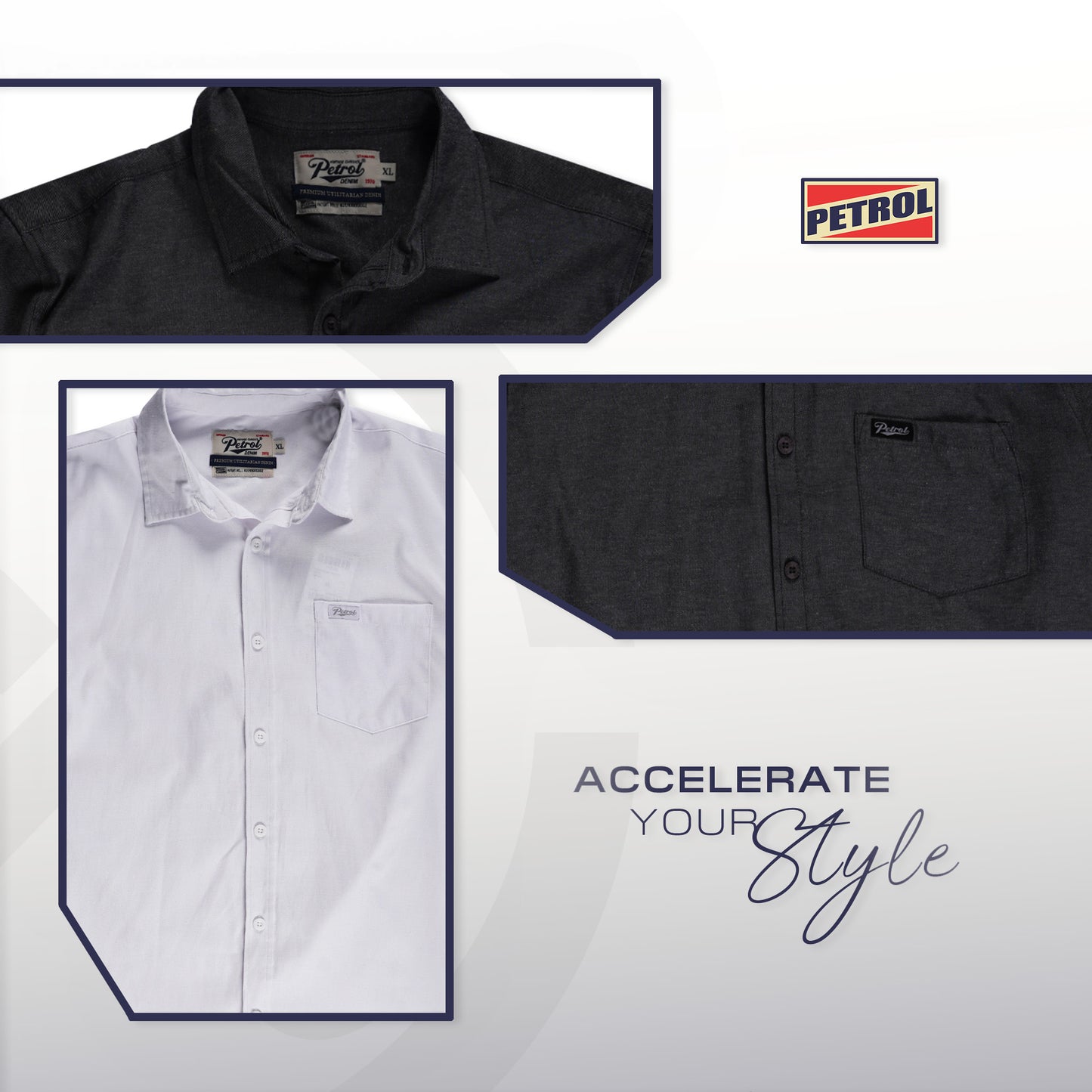 Petrol Men's Basic Woven Slim Fitting 169080 (Black)