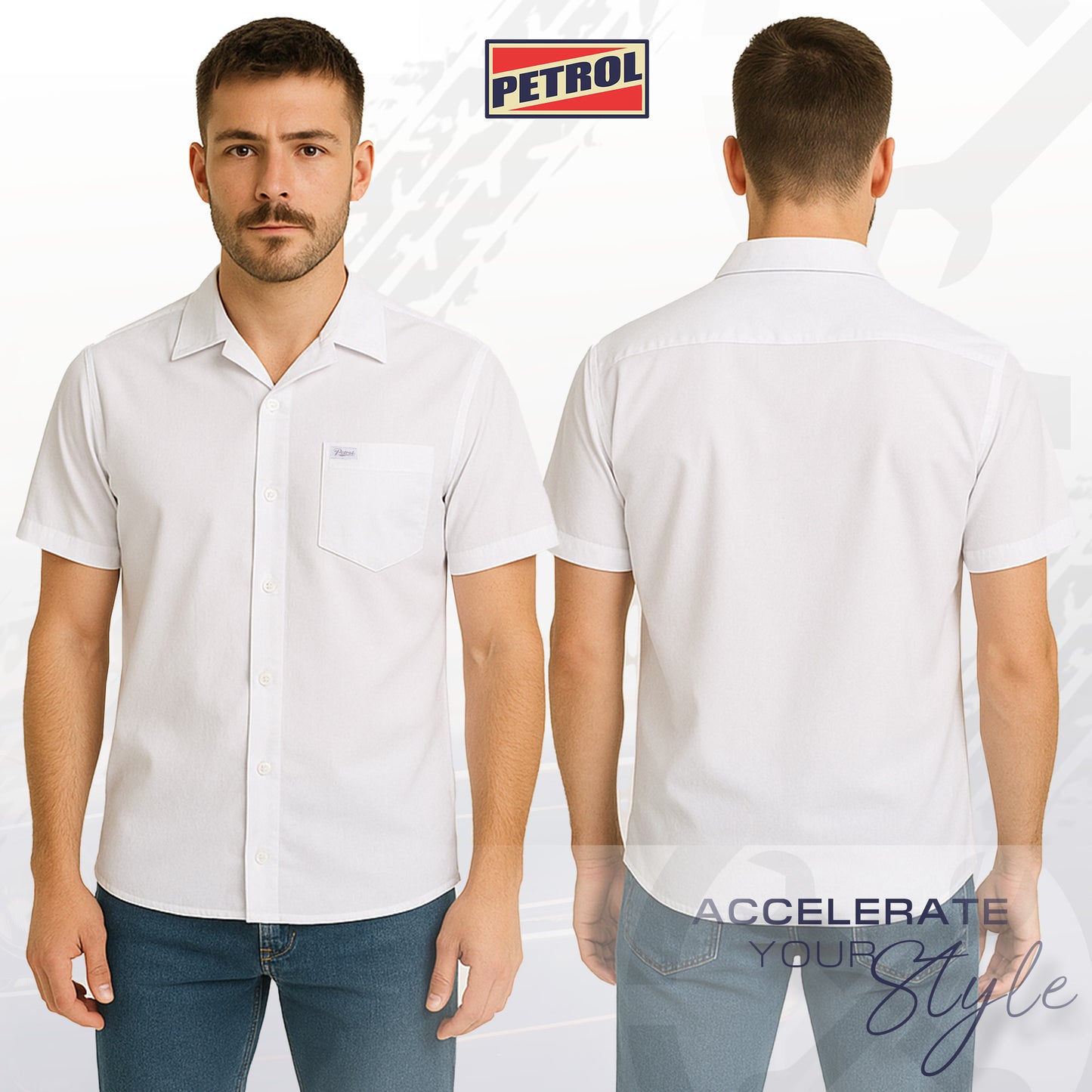 Petrol Men's Basic Woven Slim Fitting 169080 (White)