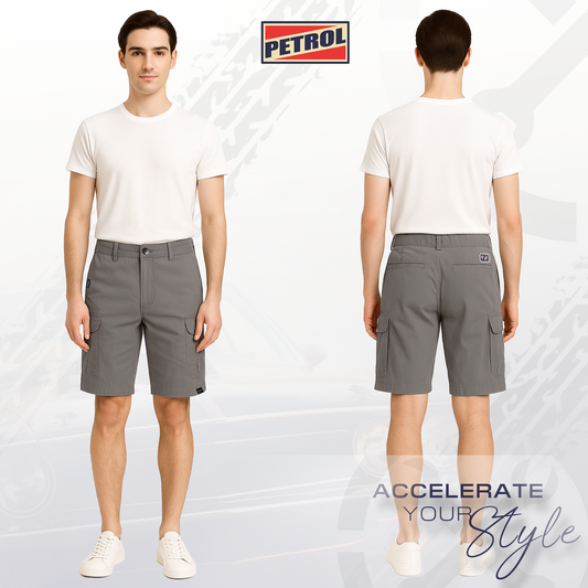 Petrol Men's Basic Non-Denim Cargo Short Mid-Rise Fitting 185358-U (Gray)