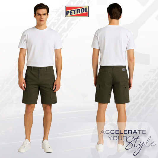 Petrol Men's Basic Non-Denim Cargo Short Mid-Rise Fitting 185346-U (Olive)