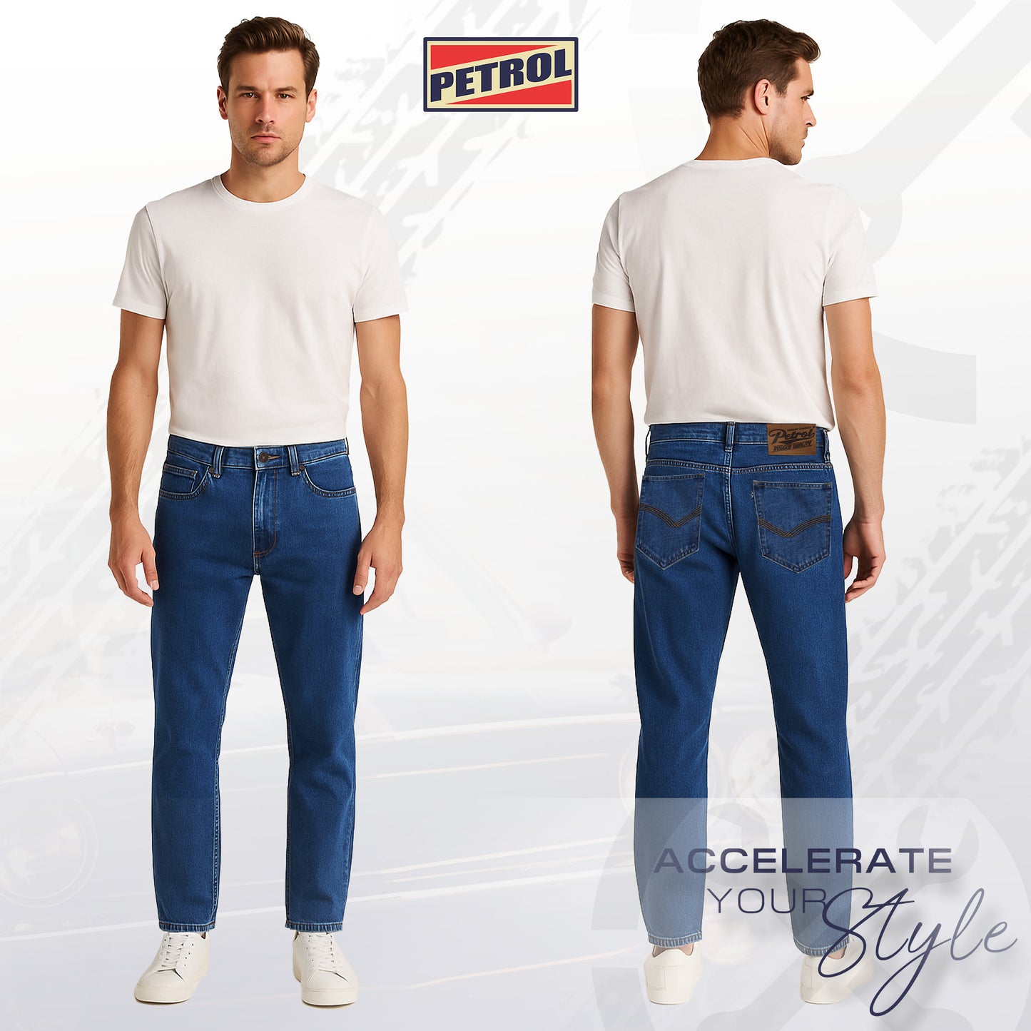 Petrol Men's Basic Denim Pants Loose Mid-Rise Fitting 189472 (Light Shade)