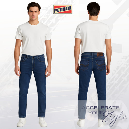 Petrol Men's Basic Denim Pants Slim Straight Mid-Rise Fitting 184593 (Medium Shade)