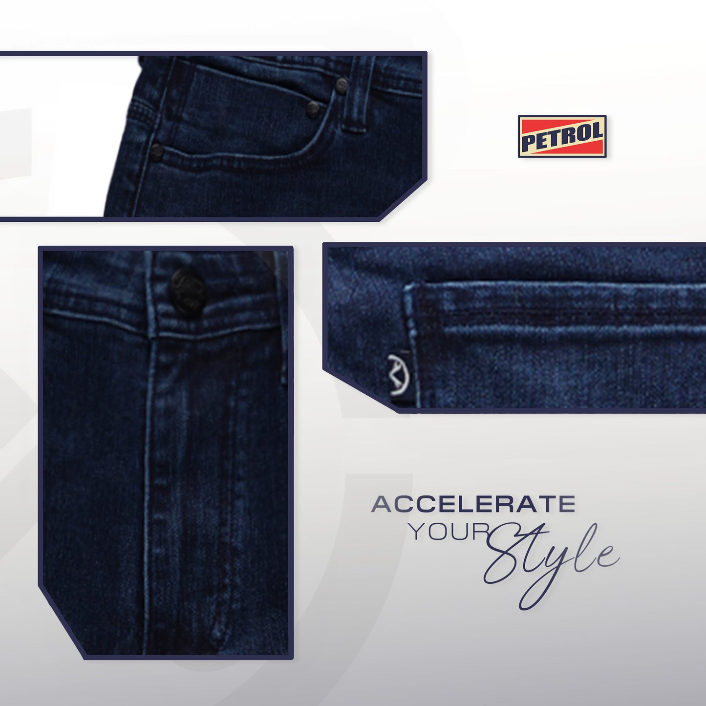 Petrol Men's Basic Denim Pants Slim Straight Mid-Rise Fitting 185881 (Dark Shade)