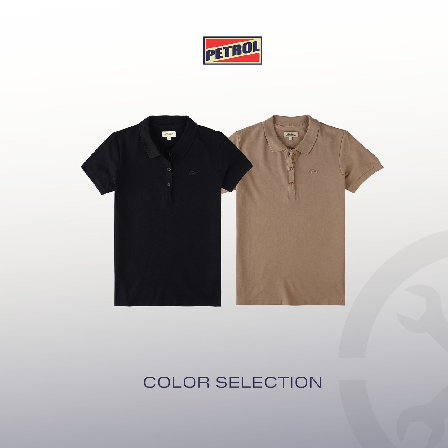 Petrol Ladies Basic Collared Regular Fitting 177899-U (Black)