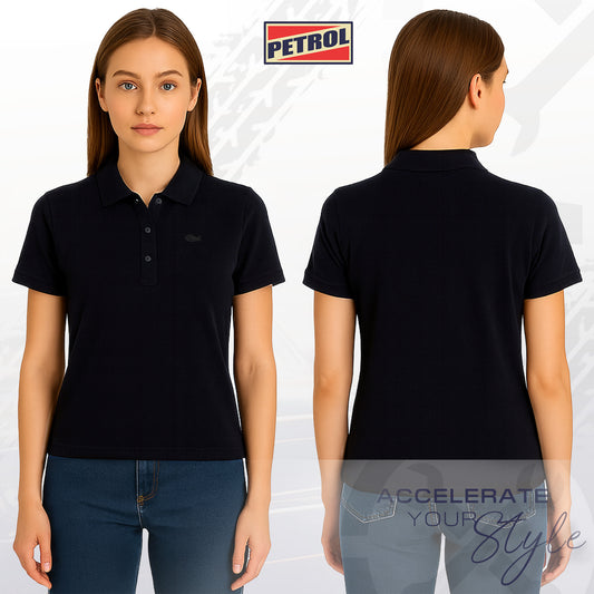 Petrol Ladies Basic Collared Regular Fitting 177899-U (Black)