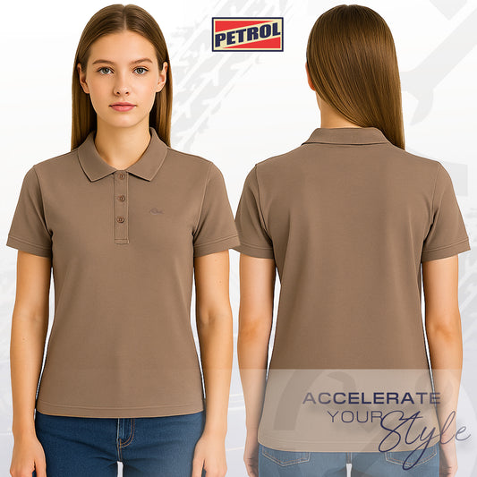Petrol Ladies Basic Collared Regular Fitting 177899-U (Mocha)