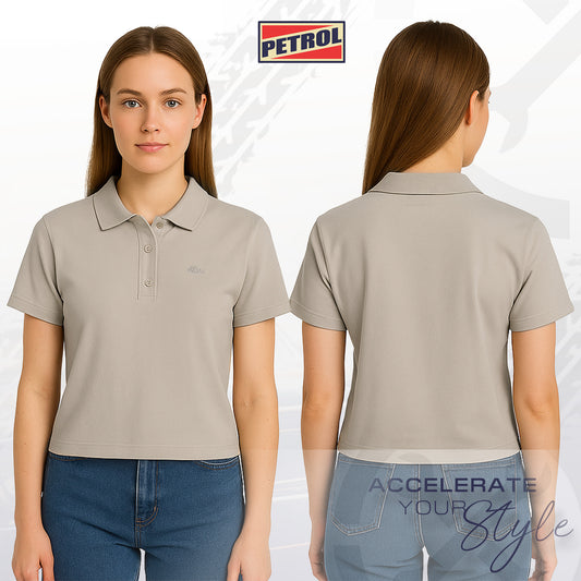 Petrol Ladies Basic Collared Regular Fitting 177853-U (Beige)