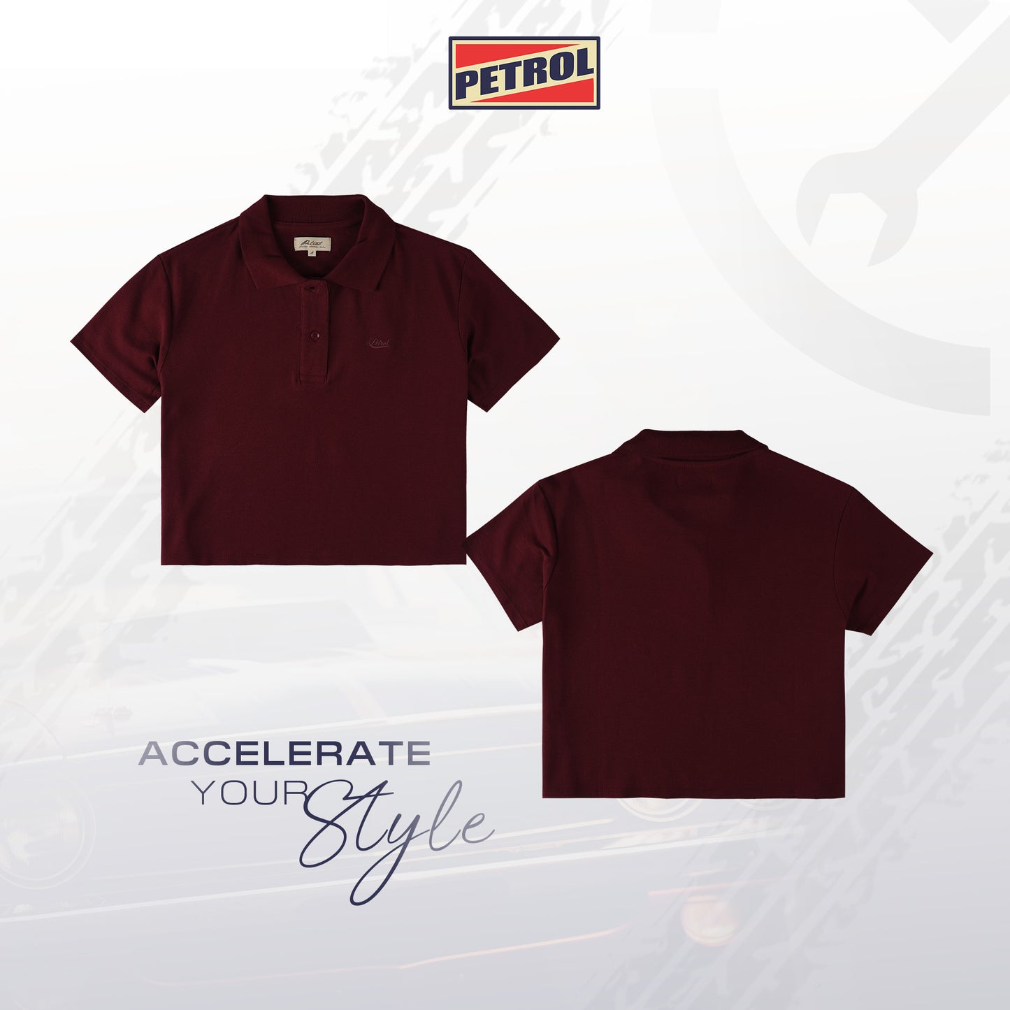 Petrol Ladies Basic Collared Regular Fitting 177853-U (Burgundy)