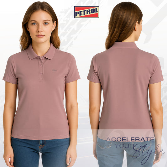 Petrol Ladies Basic Collared Regular Fitting 177870-U (Dusty Pink)