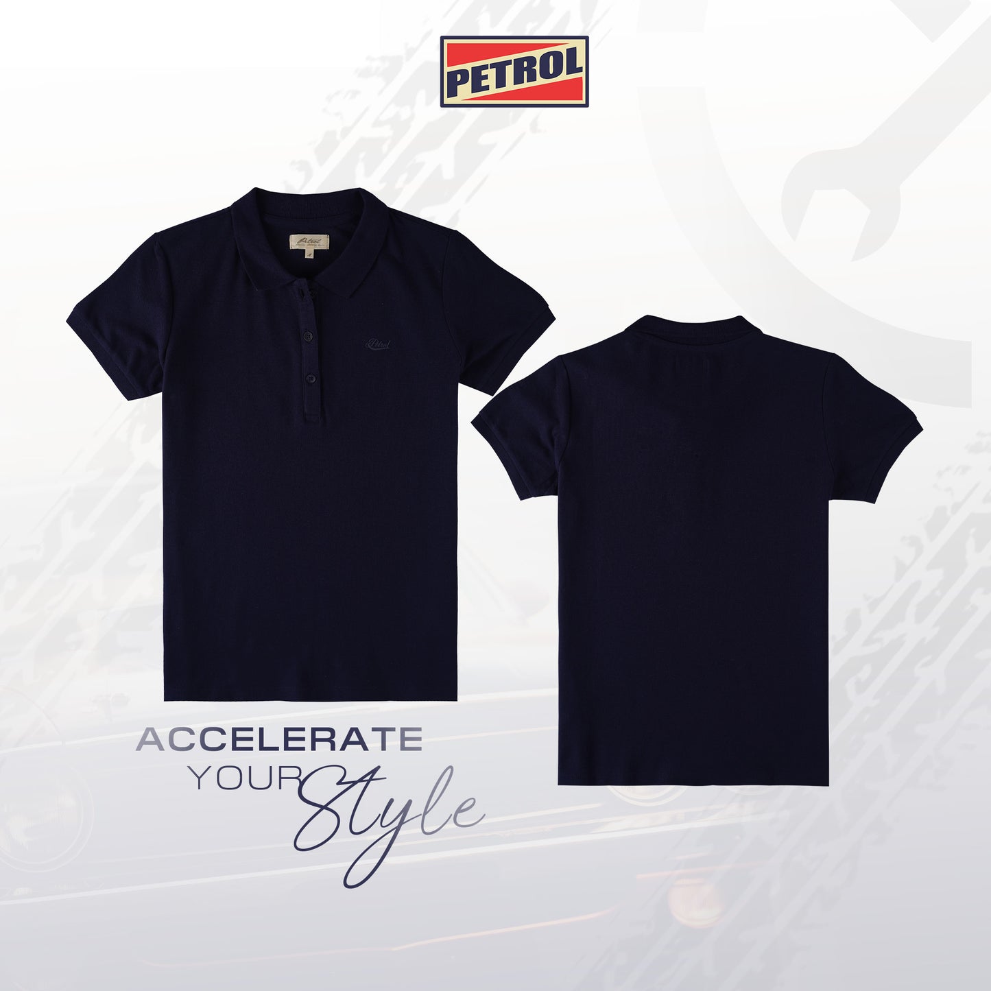 Petrol Ladies Basic Collared Regular Fitting 177870-U (Peacoat)