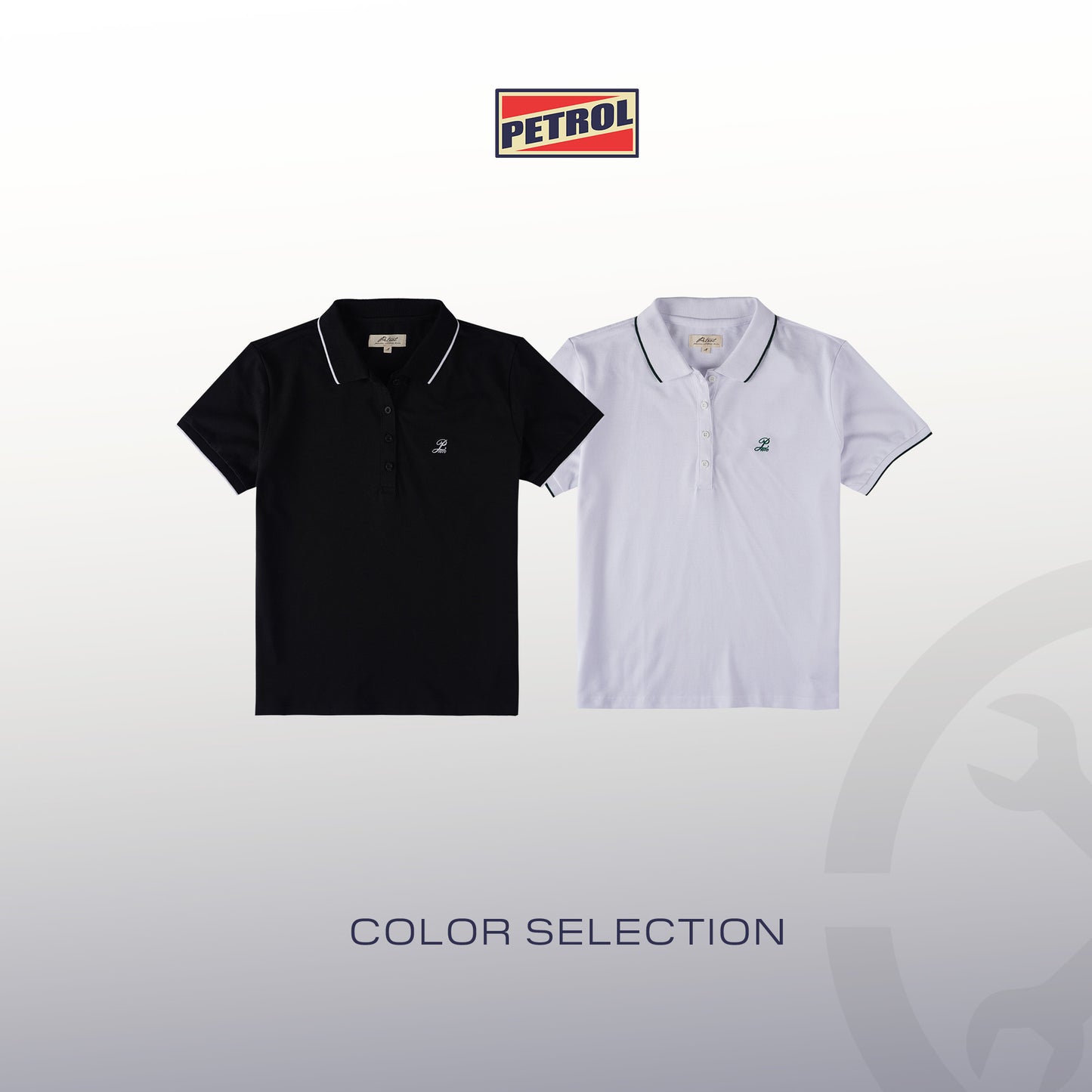 Petrol Ladies Basic Collared Regular Fitting 169331 (Black)