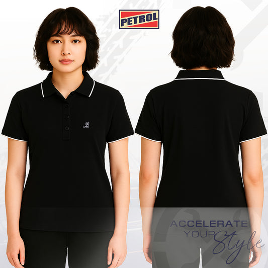 Petrol Ladies Basic Collared Regular Fitting 169331 (Black)