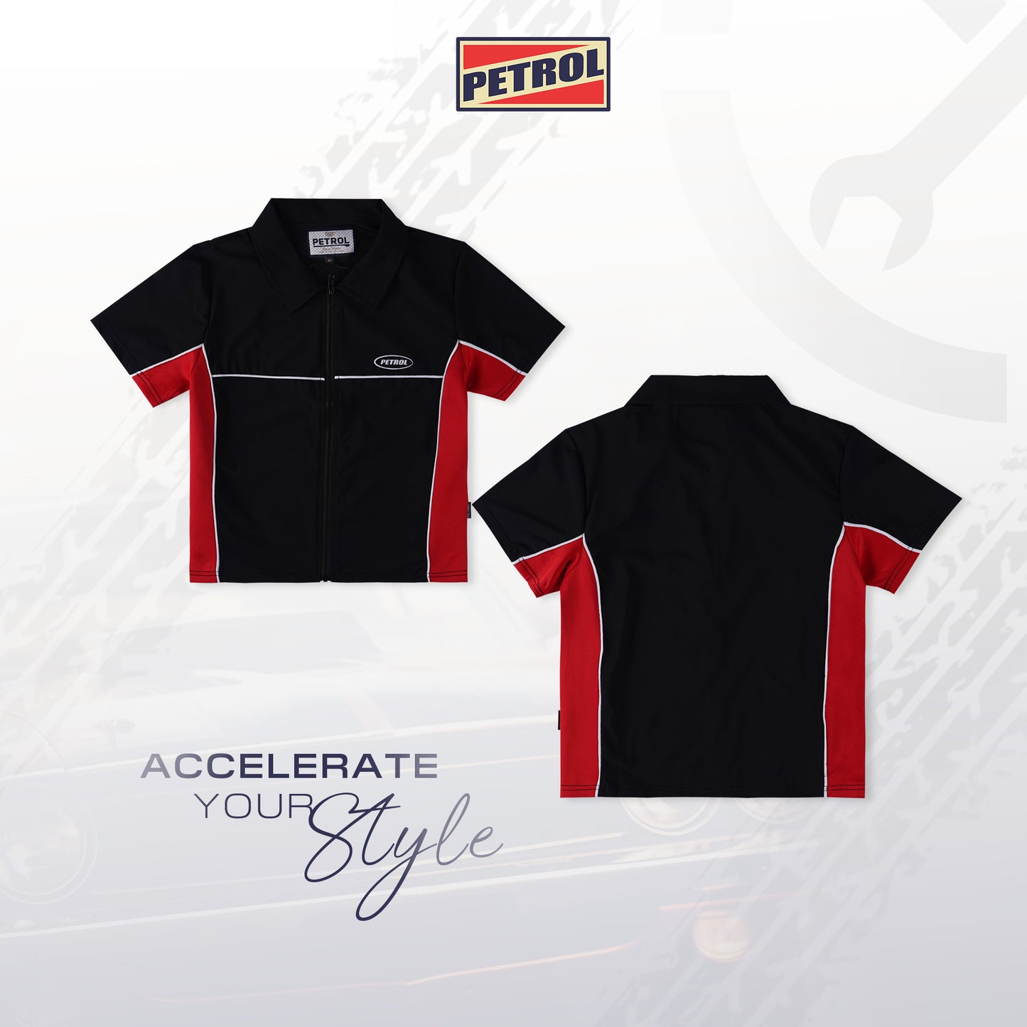 Petrol Ladies Basic Collared Regular Fitting 172546 (Black)