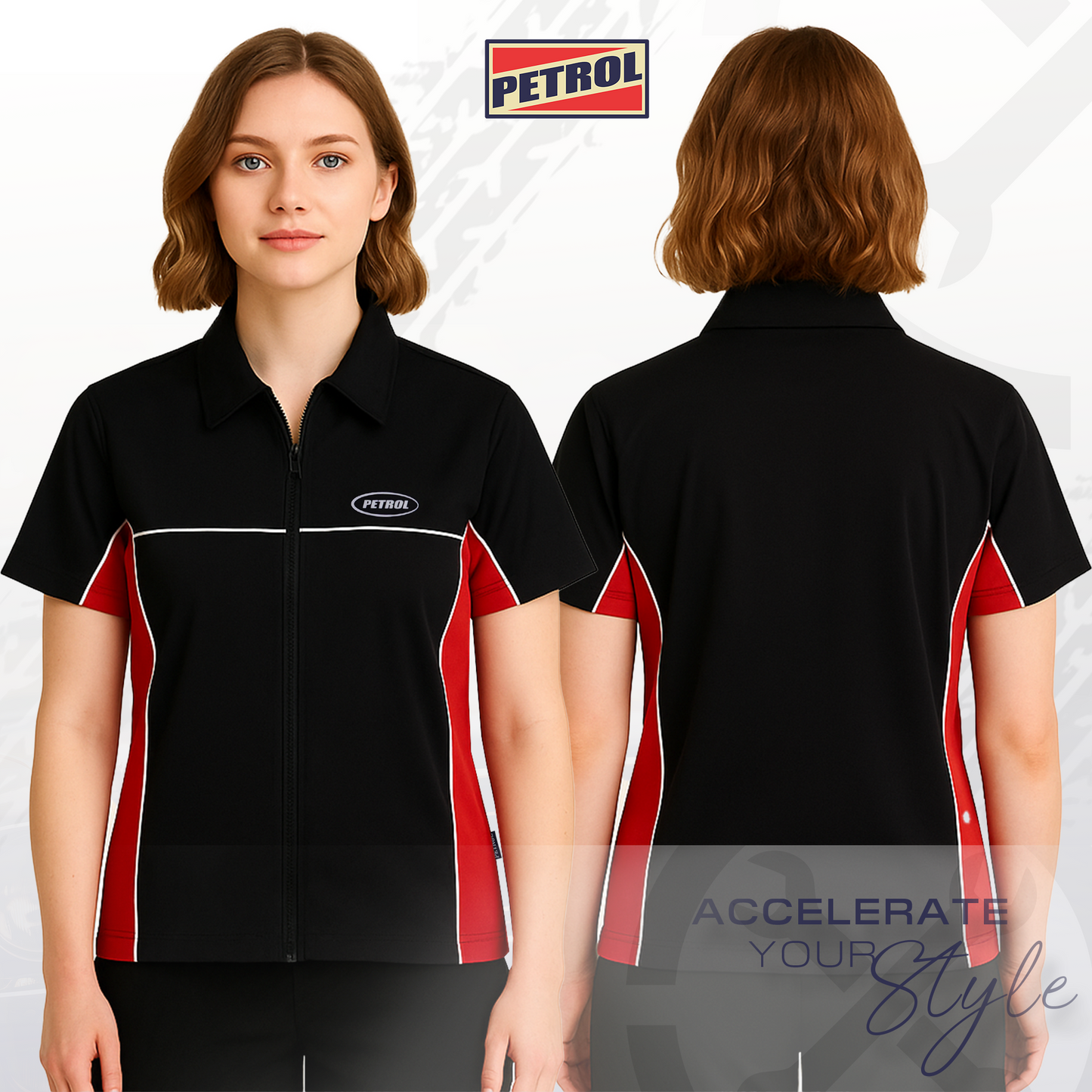 Petrol Ladies Basic Collared Regular Fitting 172546 (Black)