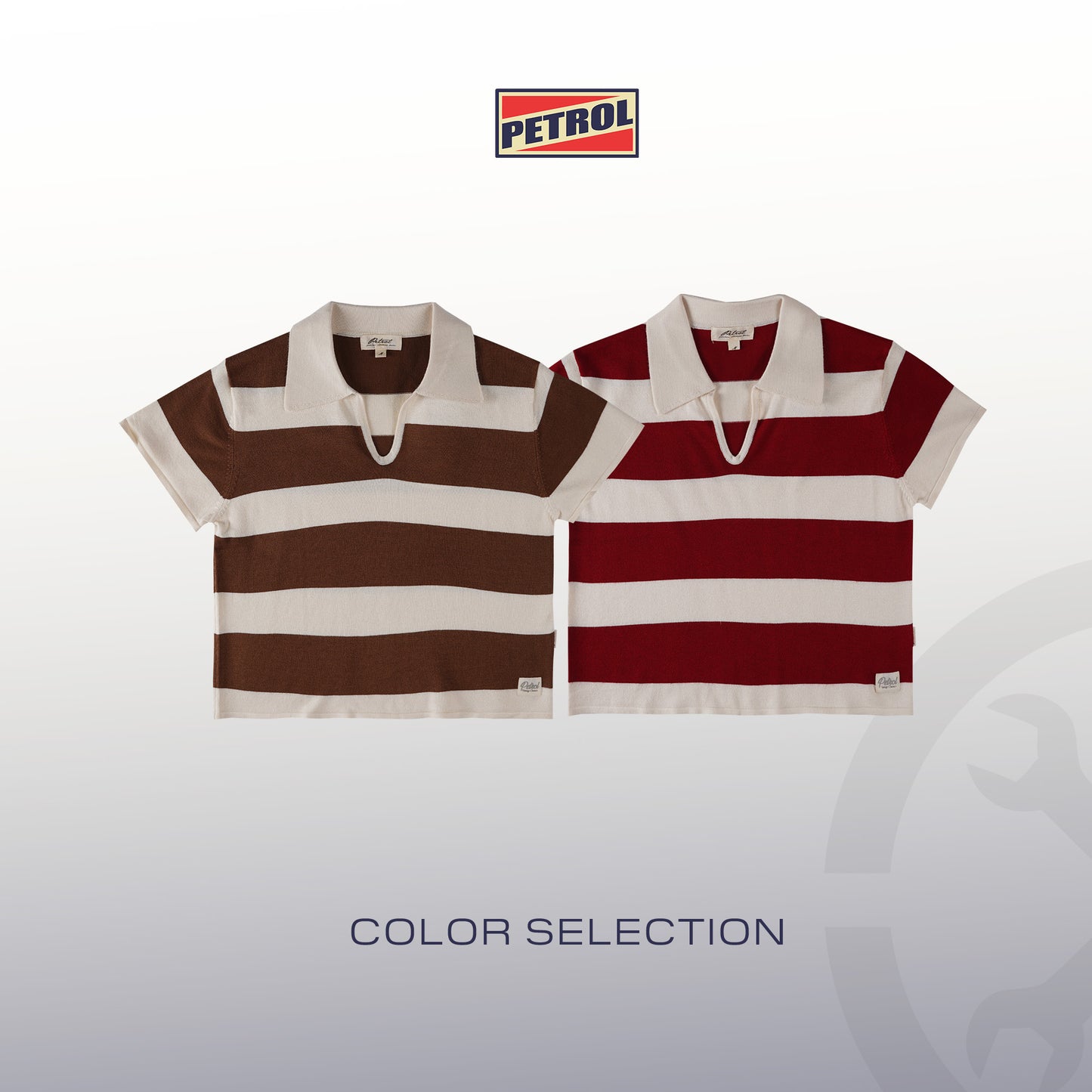 Petrol Ladies Basic Collared Crop Fitting 169411 (Brown)