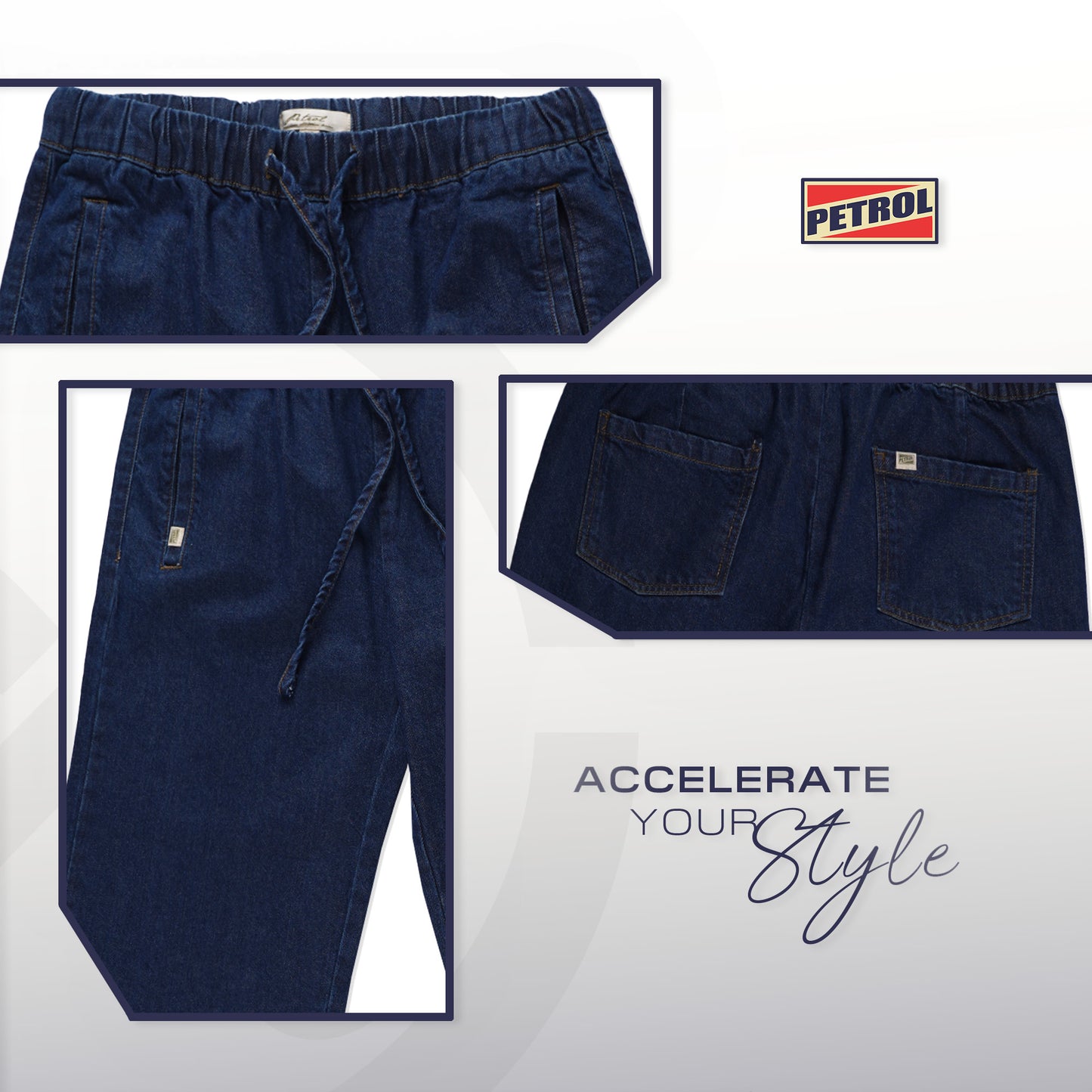 Petrol Ladies Basic Non-Denim Wide Leg Fitting 190266 (Dark Shade)