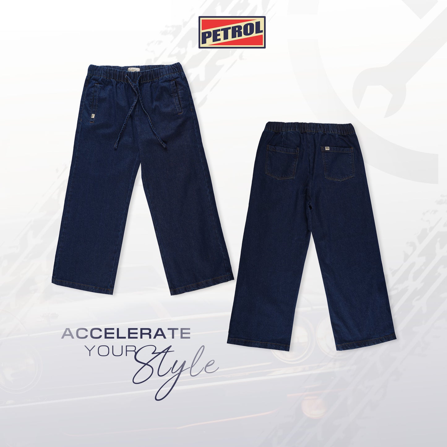 Petrol Ladies Basic Non-Denim Wide Leg Fitting 190266 (Dark Shade)