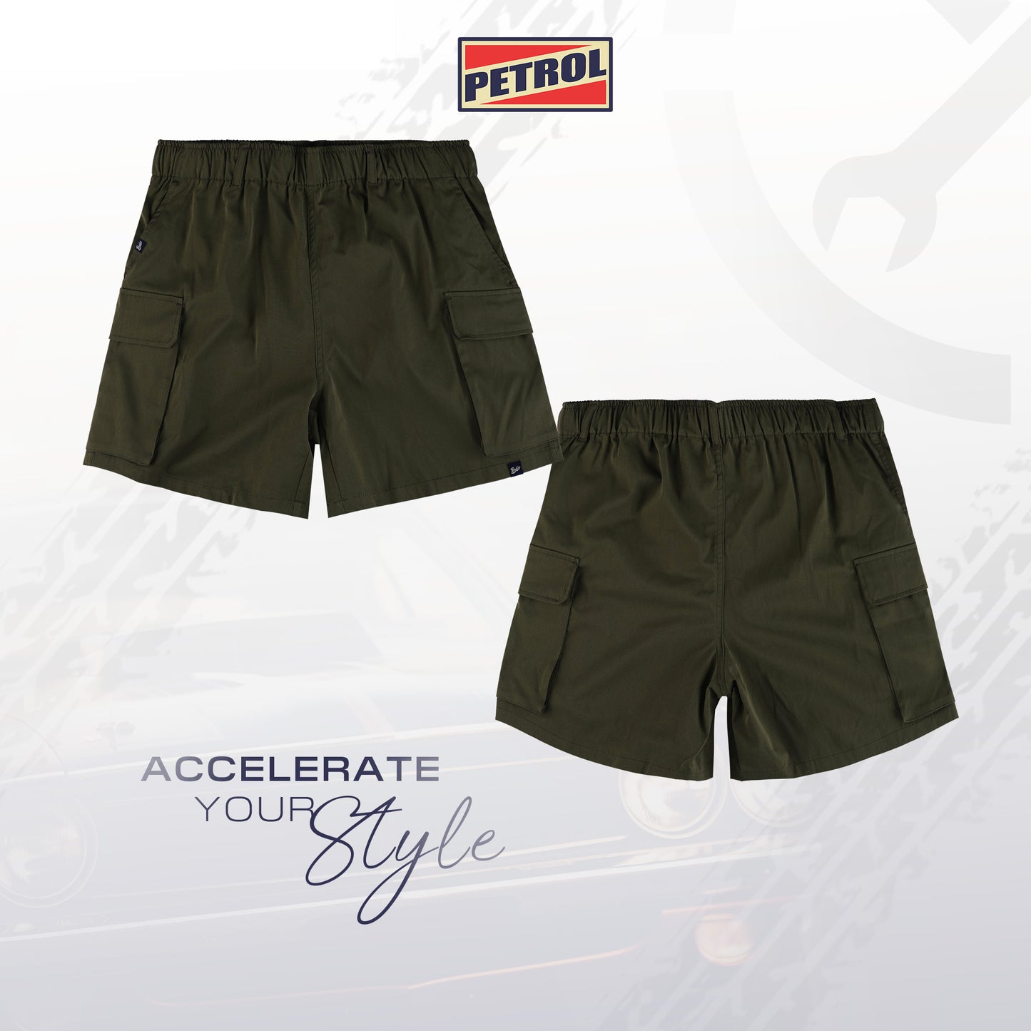 Petrol Ladies Basic Non-Denim Cargo Short Mid-Rise Fitting 180762 (Fatigue)