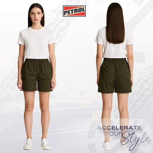 Petrol Ladies Basic Non-Denim Cargo Short Mid-Rise Fitting 180762 (Fatigue)