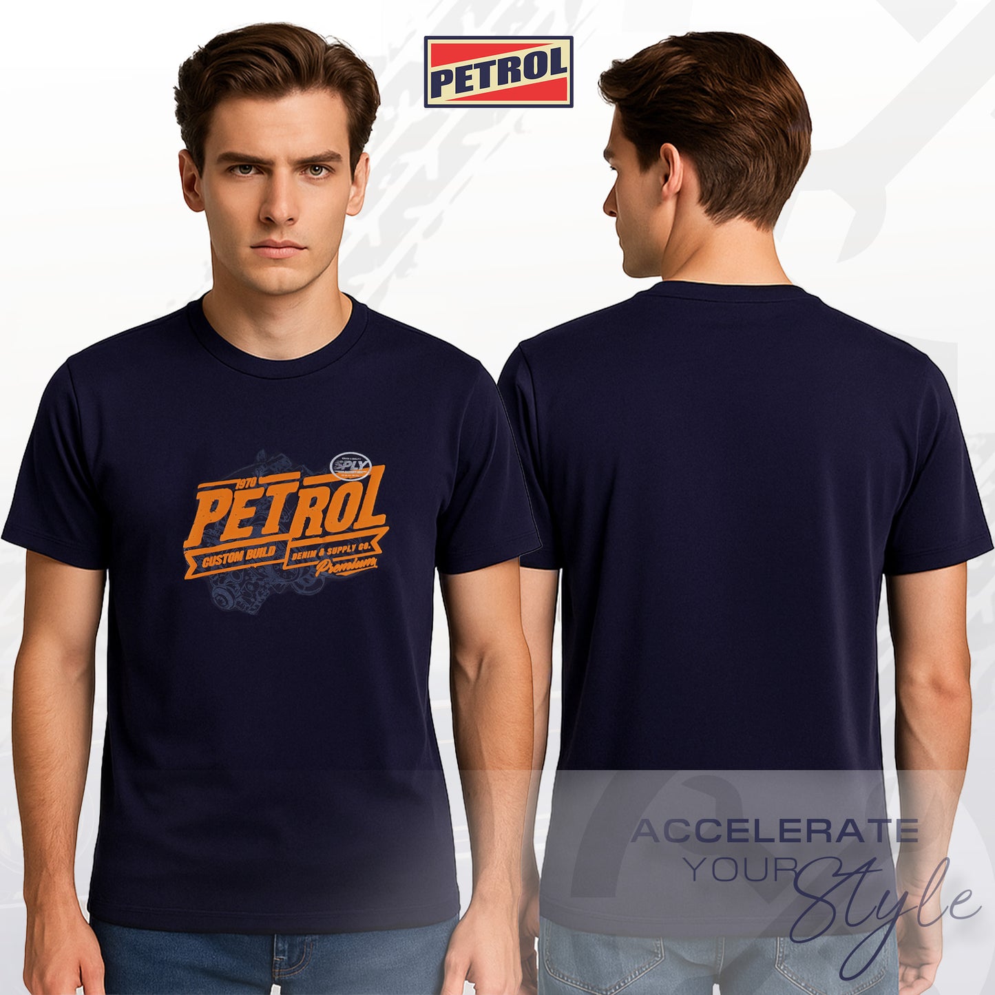 Petrol Men's Basic Tees Slim Fitting 192473-U (Navy)