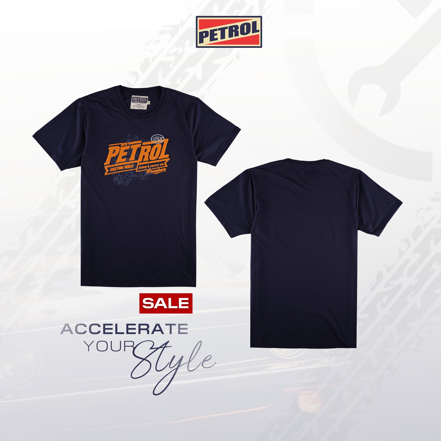 Petrol Men's Basic Tees Slim Fitting 192473-U (Navy)