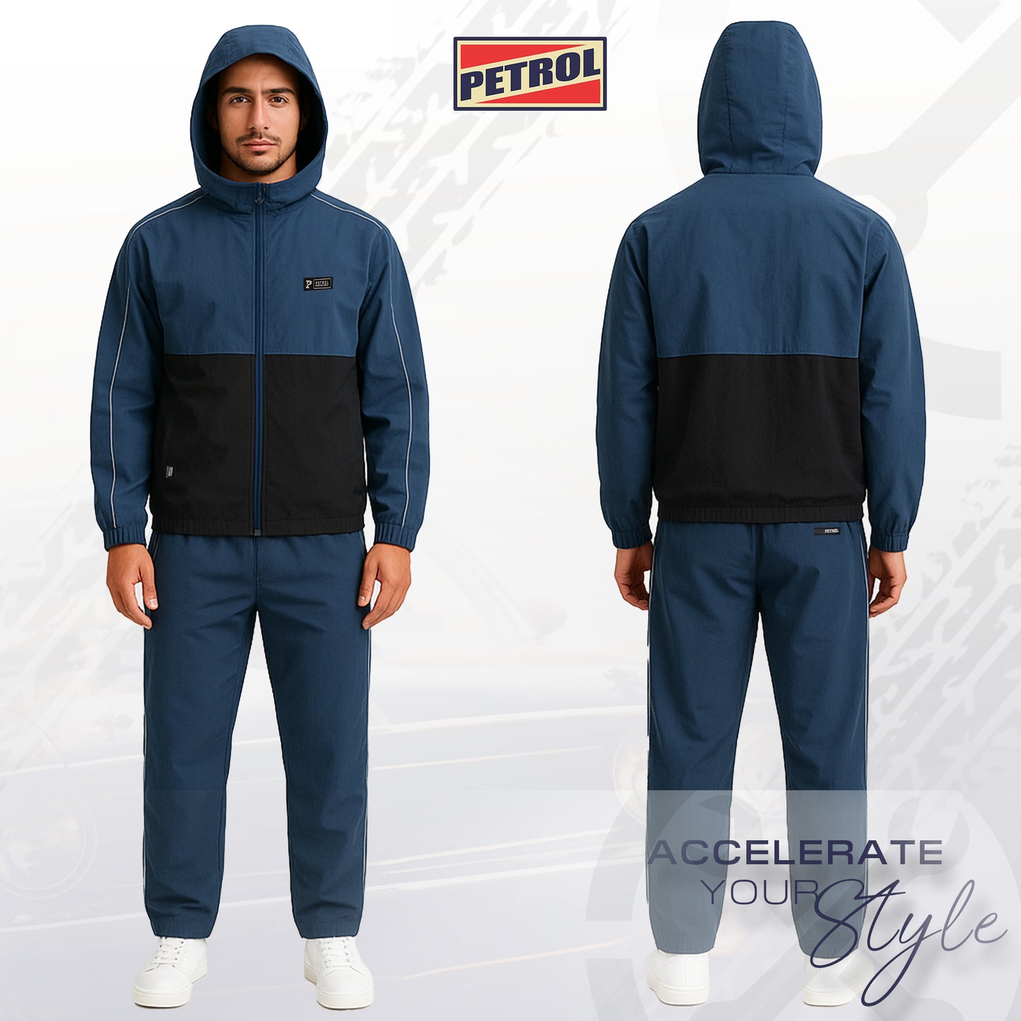 Petrol Men's Basic Non-Denim Jogger Pants Mid-Rise Fitting 191444 (Blue)