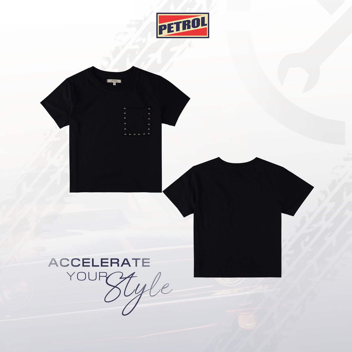 Petrol Ladies Basic Tees Boxy Fitting 185912 (Black)