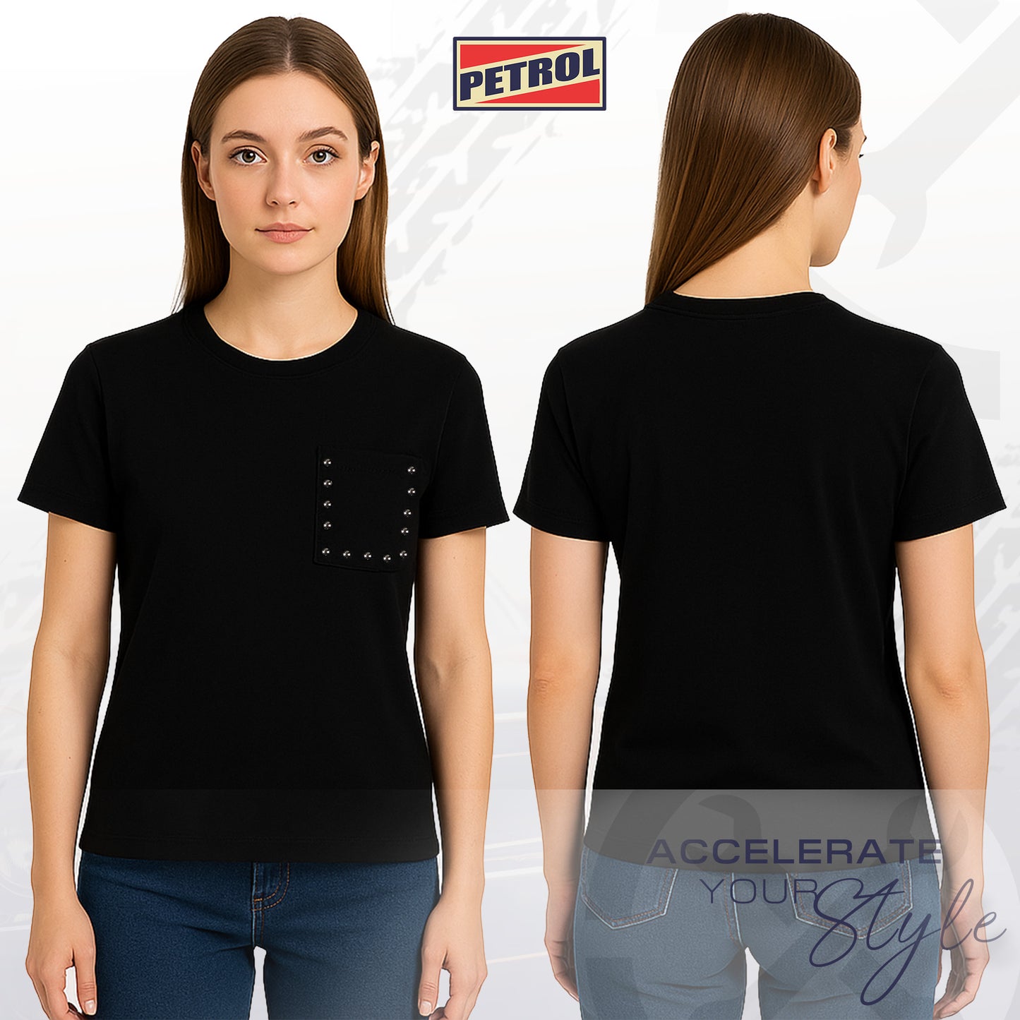 Petrol Ladies Basic Tees Boxy Fitting 185912 (Black)