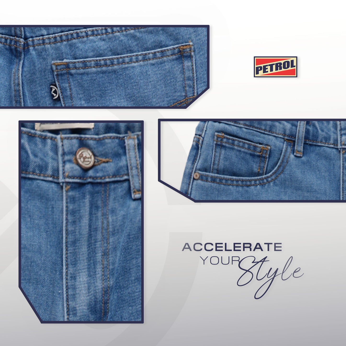 Petrol Ladies Basic Denim Wide Leg Fitting 189708 (Light Shade)