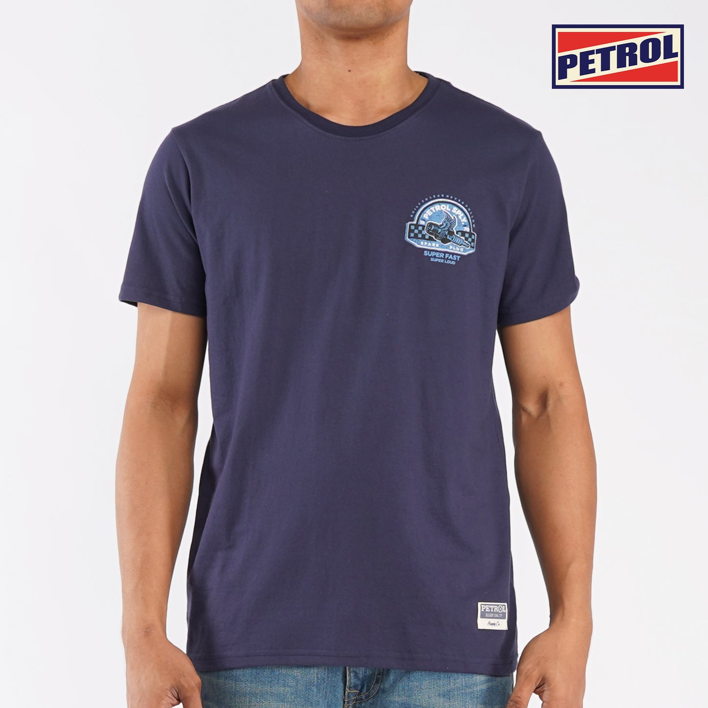 Petrol Basic Tees for Men Slim Fitting Shirt CVC Jersey Fabric Trendy fashion Casual Top Navy T-shirt for Men 126912-U (Navy)