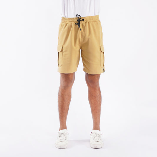 Petrol Basic Non-Denim Jogger Shorts for Men Trendy Fashion With Pocket Regular Fitting Garment Wash Fabric Casual short Navy Jogger short for Men 120001 (Light Khaki)