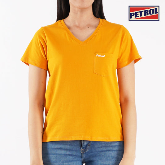 Petrol Basic Tees for Ladies Boxy Fitting Shirt CVC Jersey Fabric Trendy fashion Casual Top Canary T-shirt for Ladies 110173-U (Canary)