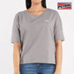 Petrol Basic Tees for Ladies Relaxed Fitting Shirt CVC Jersey Fabric Trendy fashion Casual Top Light Gray T-shirt for Ladies 136709 (Light Gray)