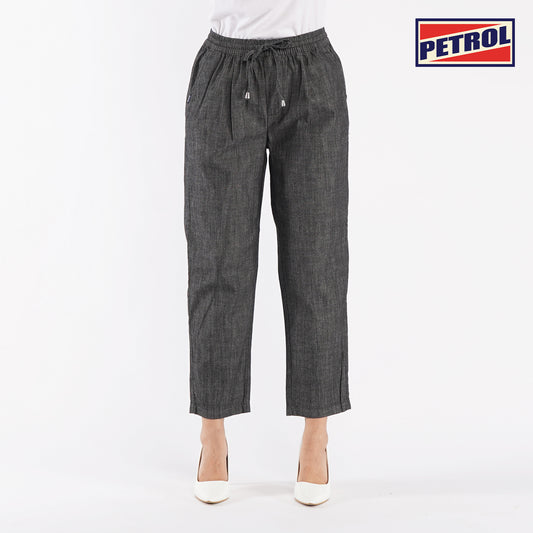 Petrol Ladies Basic Non-Denim Drawstring Pants for Women Candy Pants Trendy Fashion High Quality Apparel Comfortable Casual Pants for Women 138701-U (Dark Shade)